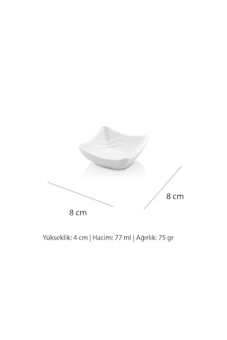 Alezy 522 Göreme Melamin Termostar Ürgüp Tekli Sosluk 8x8cm Beyaz