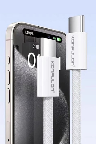 Konfulon - 579 - Dc130 2m 60w Type-c To Type-c Örgülü Hızlı Şarj Kablosu - Glblseme - - Beyaz