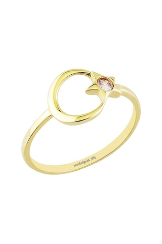 Ayyıldız Tektaş Altın Yüzük 14K Gold 364012519