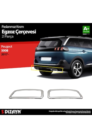 S-Dizayn  Peugeot 5008 Krom Egzoz Çıkışı 2 Prç. 2017 Üzeri