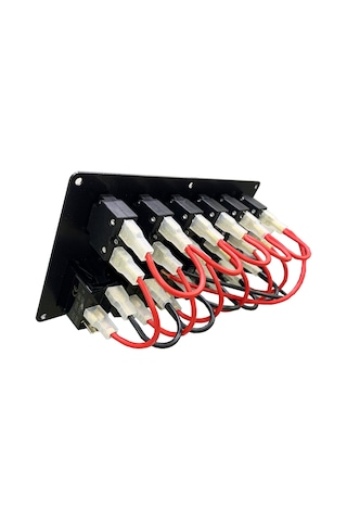 Goldsea Marine Switch Panel 6 Anahtarlı Otomatik Sigortali 12-24V Sigorta Paneli Yeşil Led