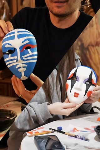 Maske Seramik Bisküvi Kapalı Gözlü Tekli