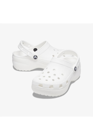 Crocs Classic Platform Clog Kadın Beyaz Terlik Düz 206750 Beyaz