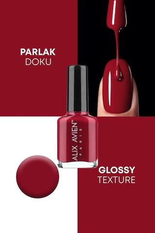 Alix Avien Koyu Kırmızı Oje 58 Yüksek Pigmentli Uzun Süreli Kalıcılık Hızlı Kuruma Nail Lacquer 58