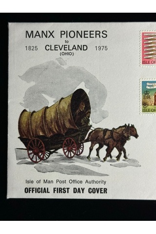 İsle Of Man Fdc 1975 Manx Pioneers To Cleveland Ohio İlk Gün Zarfı