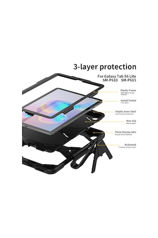 Galaxy T500 Tab A7 10.4 Kılıf Griffin Tablet Kapak - Siyah Diğer