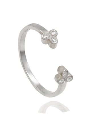 Brezza Lusso Jewelry Ziron Taşlı Kadın Gümüş Yüzük Ayarlanabilir Gümüş