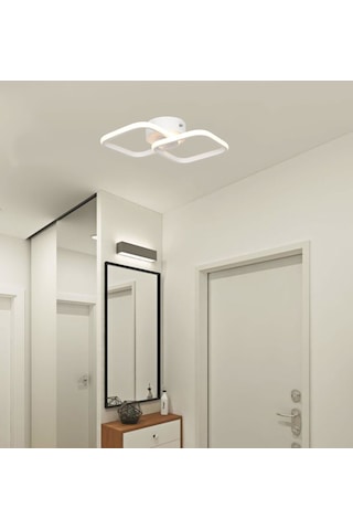 Tt405-2-By Tt Aydınlatma Mat Beyaz 2 Li Kare Led Avize