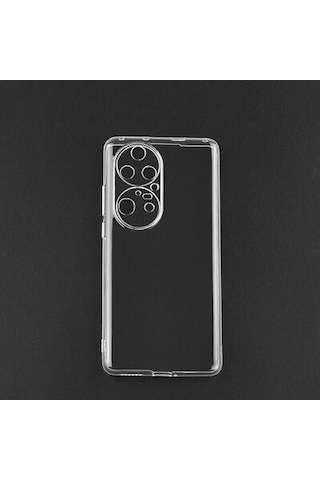 Huawei P50 Pro İle Uyumlu Kılıf Şeffaf Kamera Korumalı Esnek Silikon Telefon Kılıfı Kapak