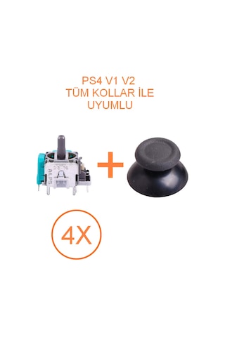 4 Adet Ps4 Analog Motoru + Topuz Başlık Set