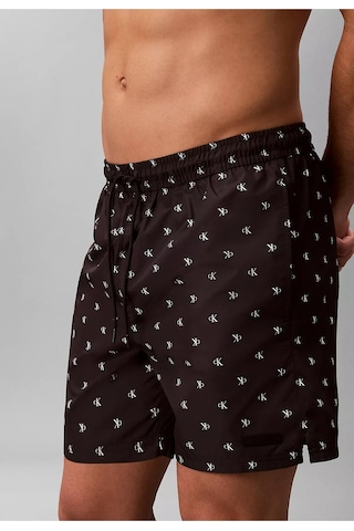 Calvin Klein Erkek Elastik Bel Bantlı Hızlı Kuruyan Kumaş Siyah Deniz Şortu Lv00n61027-pcs-13401 Siyah