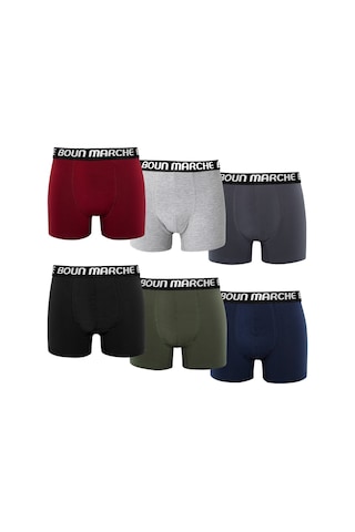 Boun Marche Erkek Boxer Likralı Premıum 6'lı Kutu Jones Mix