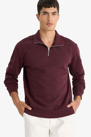 Defacto Regular Fit Dik Yaka Yarım Fermuarlı Basic Düz Sweatshirt X7405az25aubr150 Bordo