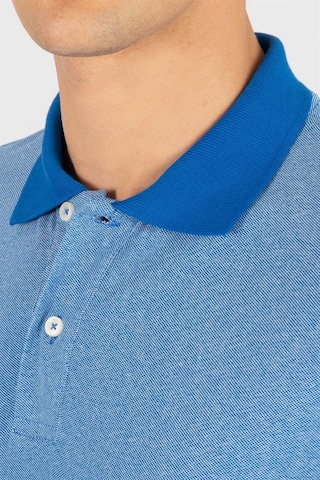 Tudors Slim Fit Melanj Düz Polo Yaka T-Shirt-24702 Mavi