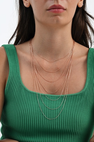 925 Ayar Gümüş Gümüş Zincir 40-45-50-55-60-65-70 Cm Barcode Rose Gold