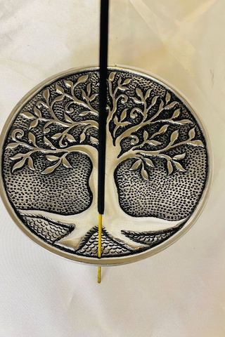 Çubuk Tütsülük İşlemeli Çelik Gümüş Hayat Ağacı Yaşam Ağacı