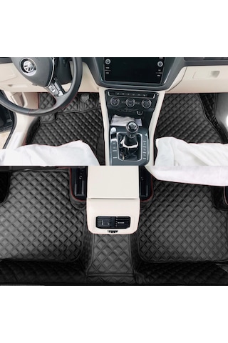 Araca Özel Havuzlu 5D 7D Deri Paspas Skoda Scala 2019- Sonrası Füme Gri Renk