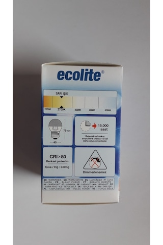 Ecolite Crow Sılver 4W E27 Aynalı Led Top Ampul