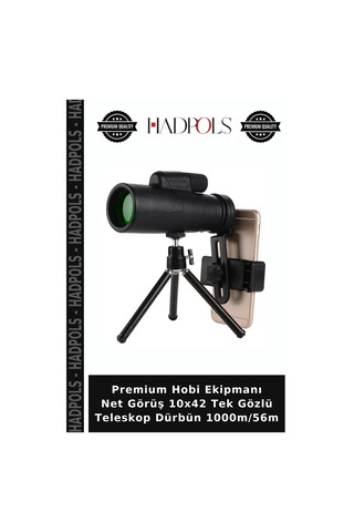 Premium Hobi Ekipmanı Net Görüş 10x42 Tek Gözlü Teleskop Dürbün 1000m/56m