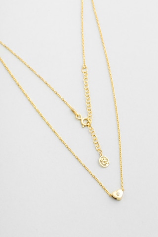 Little Love 18 Ayar Sarı Altın Kaplama 42 Cm Gümüş Kolye Sarı