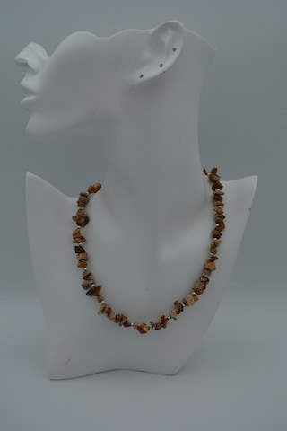 Stoneage Jasper Taşli  Kolye Siyah