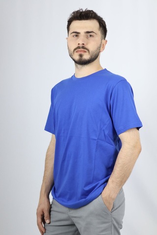 Ventov %100 Pamuk Regular Fit Erkek Tişört Vts2603 Mavi