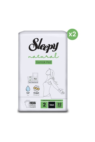 Sleepy Natural Ultra Hassas Günlük Ped Uzun 64 Adet