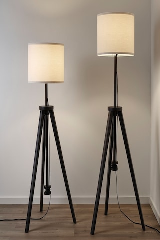 Ikea Dişbudak Ahşap Kahve Dişbudak Beyaz Zarif Yer Lambası Lambader Beyaz
