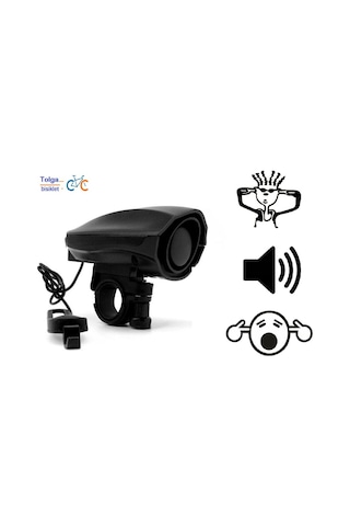 Elektronik Siren Bisiklet Kornası Yüksek Ses 120 Desibel Siyah