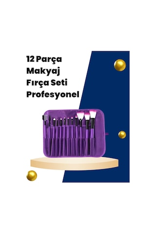 Profesyonel Makyaj Uygulamalarına Özel 12 Parça Kompakt Ve Hafif Makyaj Fırça Seti 96673622