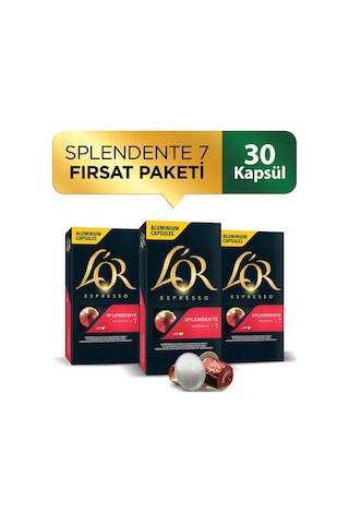 L'or Splendente Intensity 7 Nespresso Uyumlu Kapsül Kahve Fırsat Paketi 10 x 3 Paket