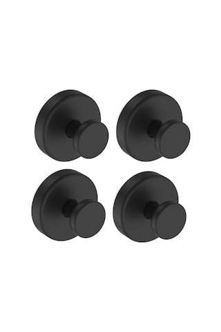 Hfambition Paslanmaz Çelik Banyo Askısı - 4'lü Set, 6.8kg Taşıma Kapasiteli Siyah