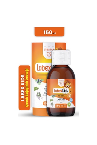 Labex Kids Çinko Kekik Beta Glukan Karamürver Çocuk Multivitamin Şurup 150 ML