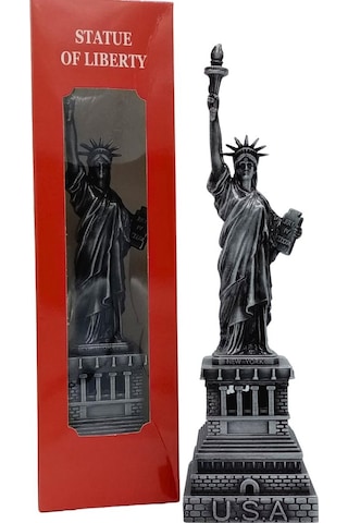 Metal Özgürlük Heykeli Gümüş Vintage Dekor Usa 25cm