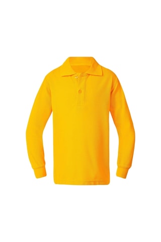 Kidsmadamiko Kız Çocuk Uzun Kollu T-shirt Polo Yaka Pamuklu Bedenler Yaşlarla Sarı