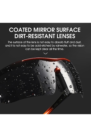 West Bıkıng Yp0703142 Polarize Spor Güneş Gözlüğü 5 Lensli Bisiklet Dağ Bisikleti Güneş Gözlüğü - Siyah+turuncu