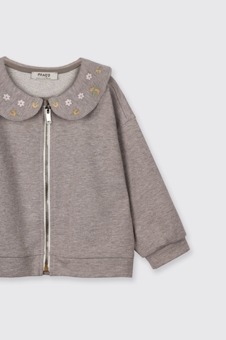 Panço Kız Çocuk Fermuarlı Sweatshirt Kahve