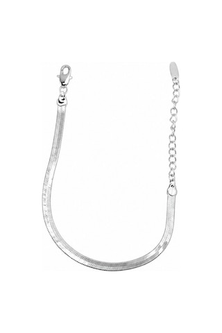 Balenbi Jewelry Kadın Taş Detaylı Gümüş Renk Kalın Gurmet Zincir Kararmaz Çelik Bileklik 1105