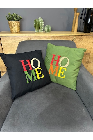 Home Punch İşlemeli Kırlent Kılıfı Tekli 40 40