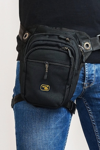 Çok Gözlü Su Geçirmez Unisex Siyah Bel Bacak Omuz Motosiklet Kurye Çantası Bodybag 4962