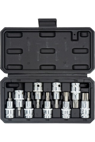 Dorf 1/2 9 Parça Torx Lokma Seti 5-19mm Plastik Çantalı