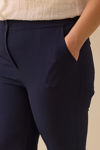 Galaxi Kadın Büyük Beden Beli Büzgülü Duble Paça Pantolon 4027 Lacivert Lacivert