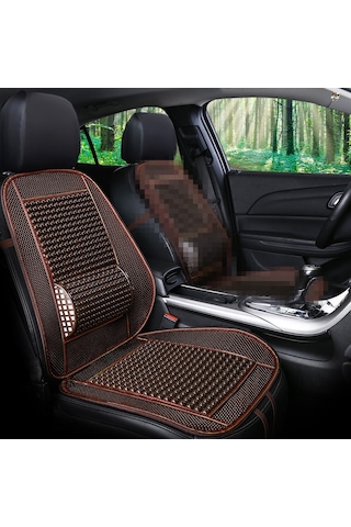 İmitasyon Ahşap Boncuk Yaz Araba Serin Koltuk Minderi Kahve
