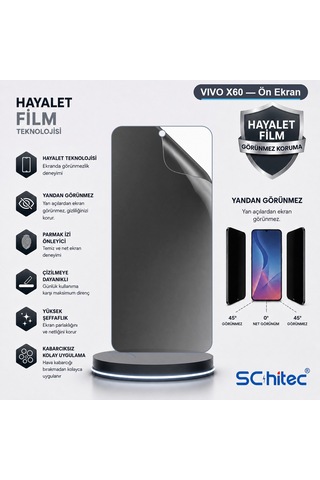 Vıvo X60 Uyumlu Ön Yüzey Hayalet Privacy Hidrojel Ekran Koruyucu 67176096