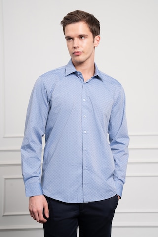 Morven Erkek Mavi Pamuk Trend Regular Fit Sert Yaka Gömlek 25mc004038300 Mavi Mavi