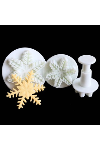 6 Adet Fondan Kek Aracı İnce Kar Tanesi Yay Kalıbı Seti, Size:fine Snowflake Shape Diğer