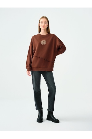 LOFT Oversize Kadın Sweatshirt Kahverengi