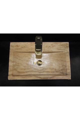 Traverten Batarya Çıkışlı Su Yolu Lavabo