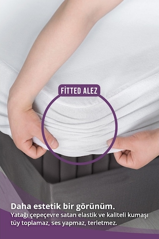 Sıvı Geçirmez Yatak Alezi Mikro 90X190Cm Fitted Baza+30Cm