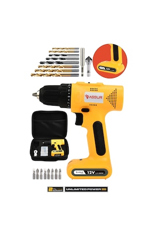 Assur 12V Type - c Usb Şarjlı Akülü Vidalama Dahili Batarya Matkap - 2111